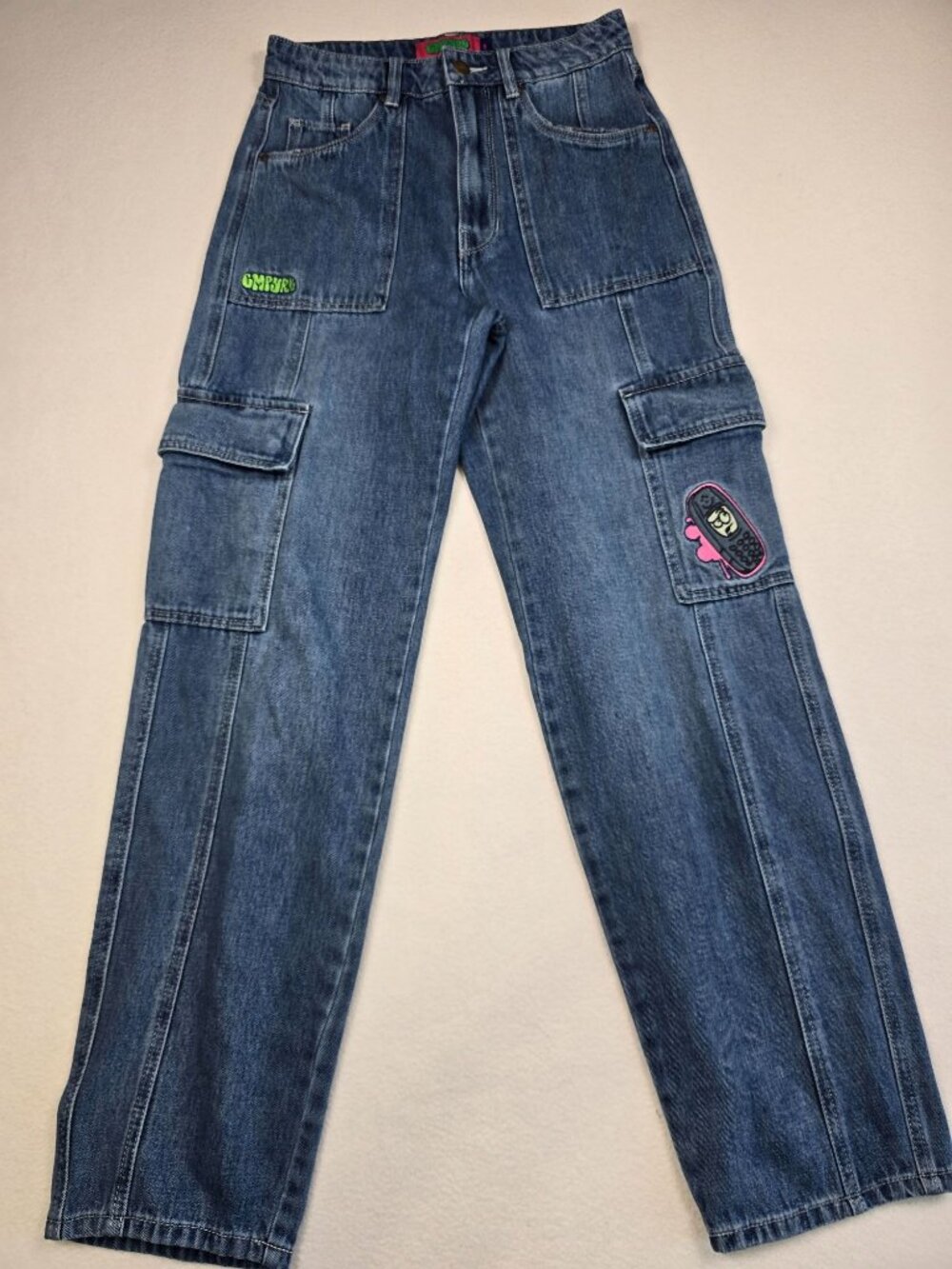 Empyre Y2K Womens 2  Cargo Jeans 100% Cotton Denim Skater